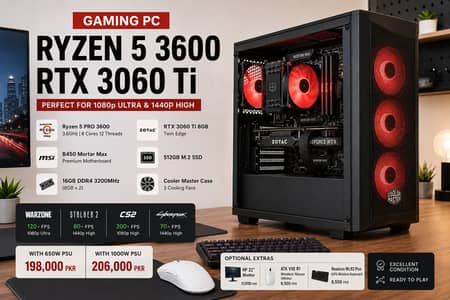 Gaming PC - Ryzen 5 PRO 3600, RTX 3060ti, 16GB RAM