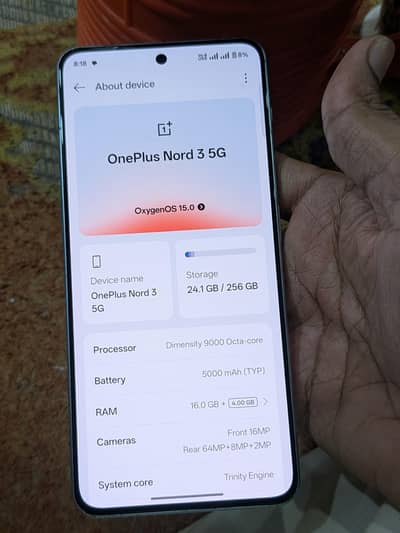 One Plus Nord 3 5G 16+12/256 pta approved