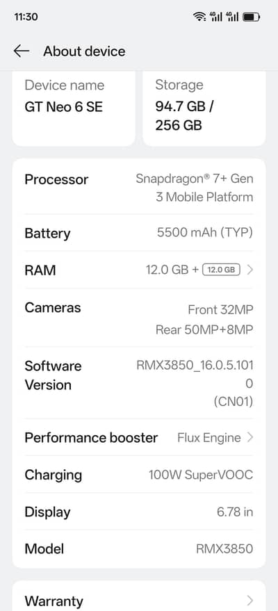 Realme GT Neo6 SE 12+256. . 5500 mahh betry 100 volt charging super vooc