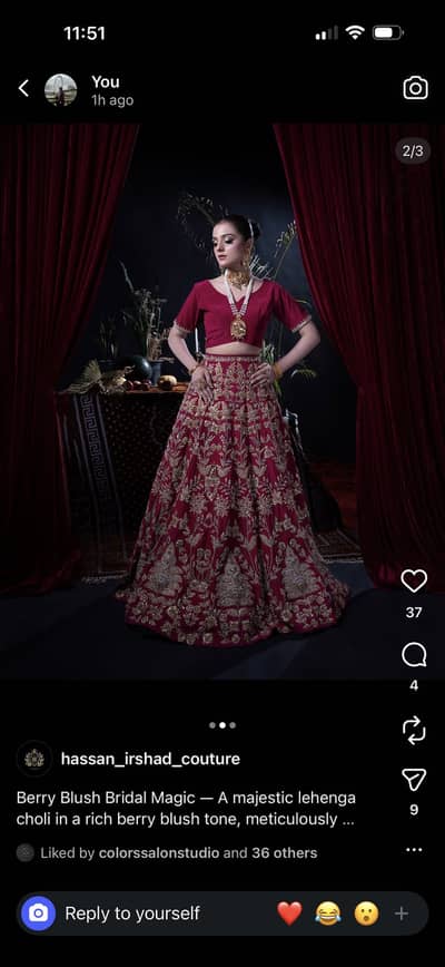 New Bridal Lehnga. Three piece with potli. Small to medium size