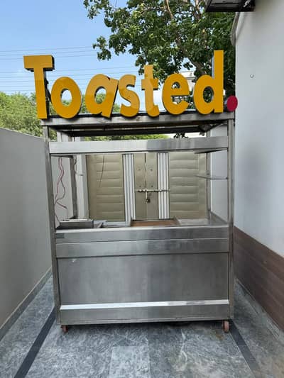 Stainless Steel Food Cart | Hot Plate, Grill & Fryer | 9/10 Condit