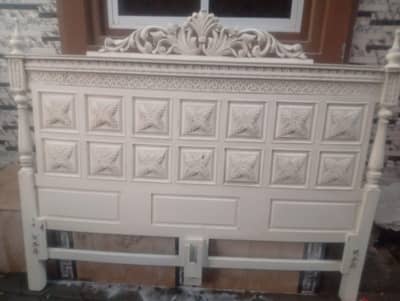 wood bed frame iron deco paint