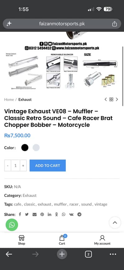 Vintage Exhaust ve07 Universal Slipon