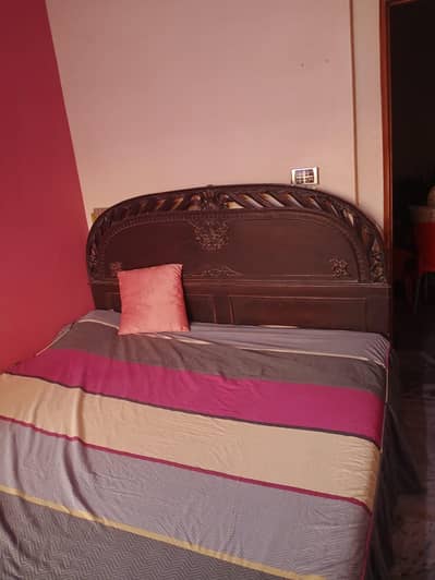 King size bed dressing with 2 side tables without mattress