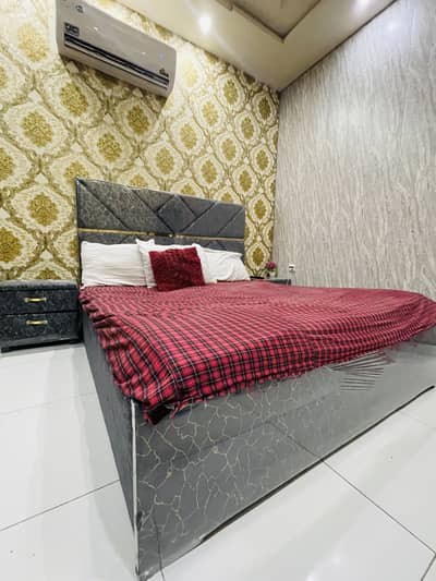 Bed with side table & mattress