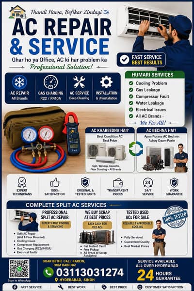 AC Sell/ Purchase and Repair all over hyderabad