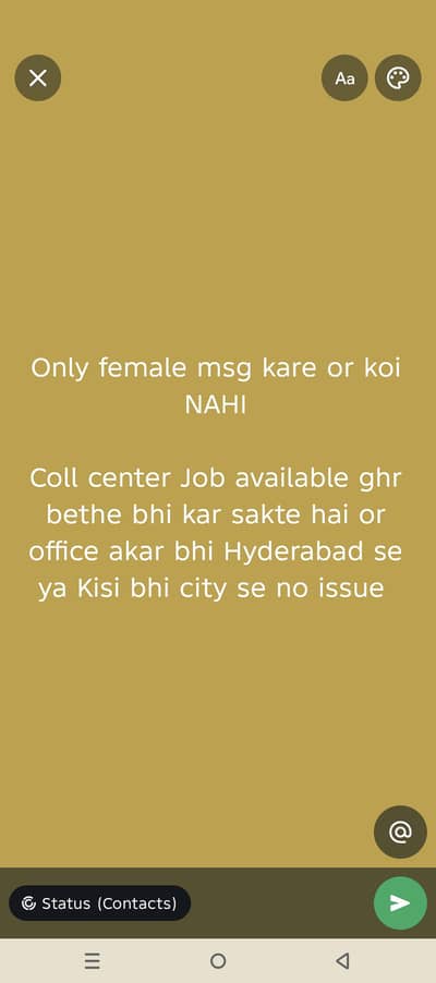 coll center job female only
