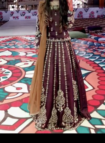 Purple Lehnga choli adda work