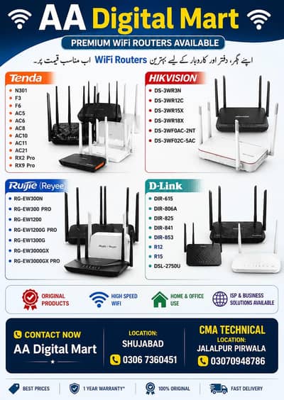 All types WiFi ROUTER available indoor outdoor