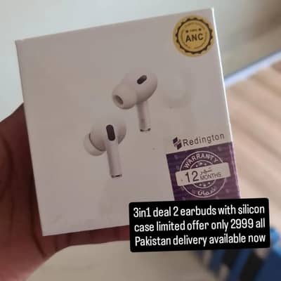 3 in 1 earbuds with silicon case limited offer