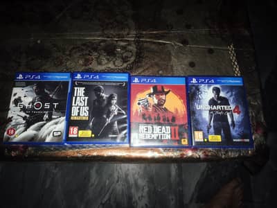 Playstation games rdr2 , ghost of Tsushima, uncharted 4 ,