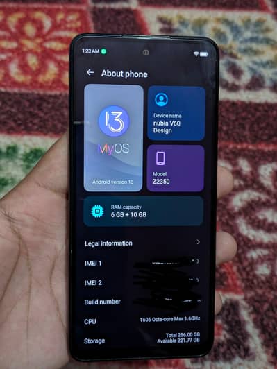 ZTE Nubia V60 Design | 256GB Storage | 16GB (6+10) RAM
