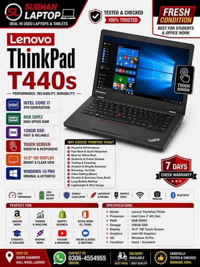 Lenovo ThinkPad  Core i7 4th Gen | 8GB RAM+128GB SSD |