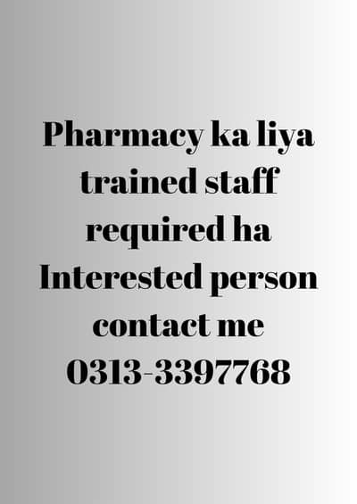Pharmacy sales man required