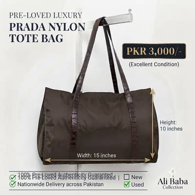 Pre-Loved Luxury Prada Nylon Tote Bag – Excellent Condition