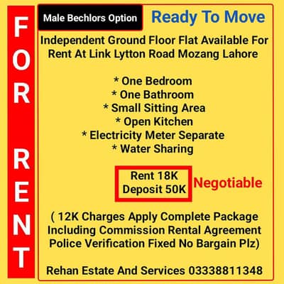 Ground Floor Flat For Rent At Link Lytton Road Mozang Lahore