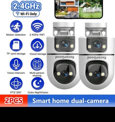 CCTV wifi camera new box pack dual lens led flash night vision
