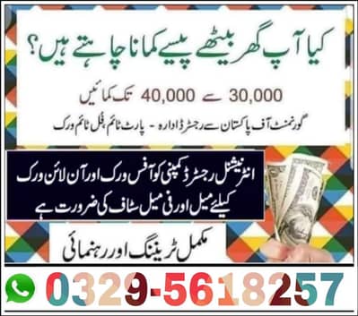 Jobs available in Pakistan,Home base work