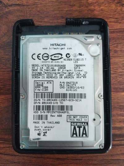 Hitachi 100GB SATA HDD (2.5") in External Enclosure – 7200RPM