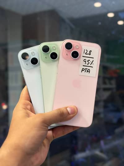 iPhone 15 Collection | PTA Approved | Blue, Pink, Green |128gb