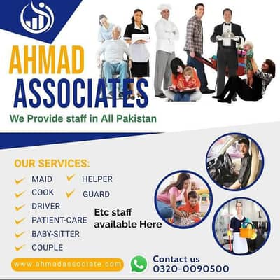 We Provide Domestic Staff Maid Cook Driver Baby Care Patient Care Etc.