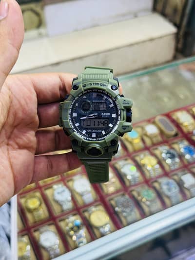 G-Shock Style Military Green Watch for Men Sports Watch