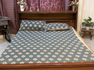 Double bed (queen size) wooden with ortho mattress