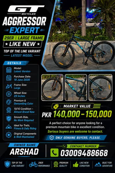 Cycle | GT Aggressor Expert 29er Large Frame New Bicycle Latest Model