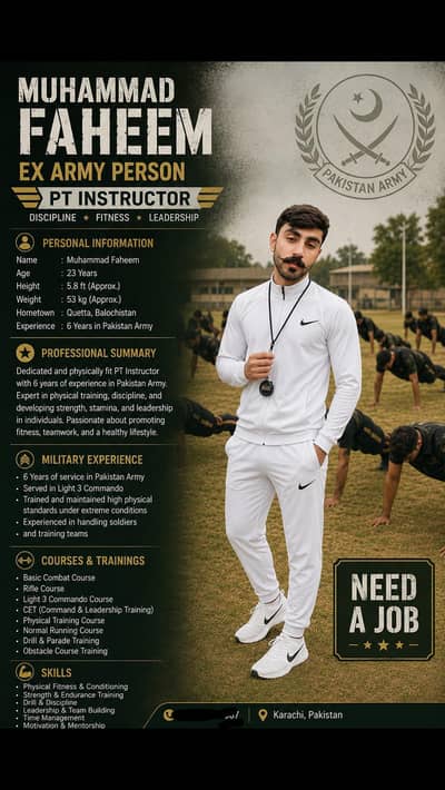 EX-ARMY PERSON | PT INSTRUCTOR