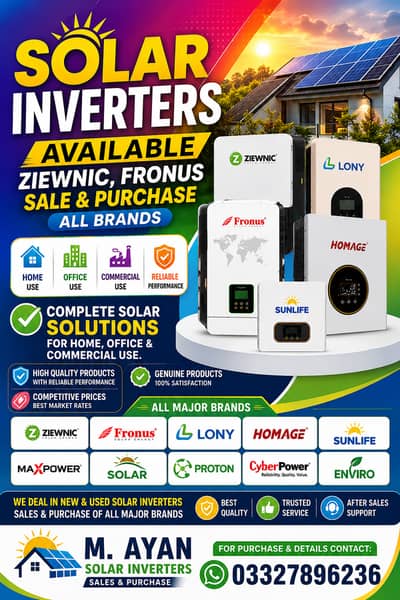 Solar Inverters Available Ziewnic, Fronus Sale & Purchase All Brands