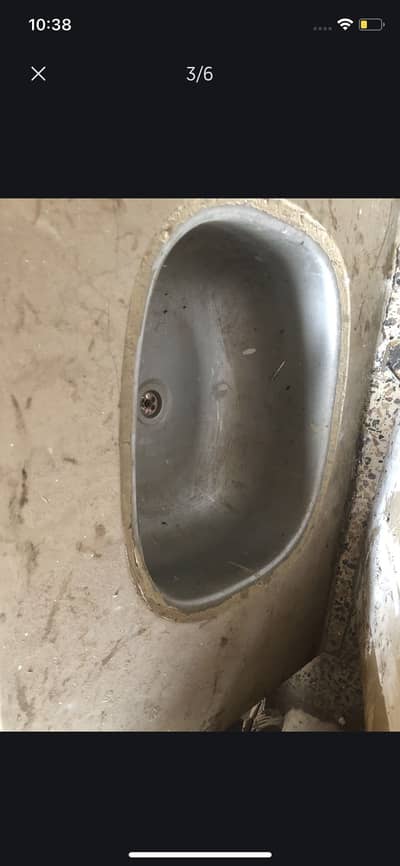Slab and sink, marble