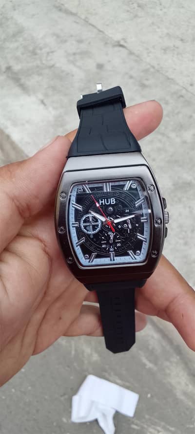Men's Stylish Analog Watch | Stainless Steel Body | Black Rubber Strap