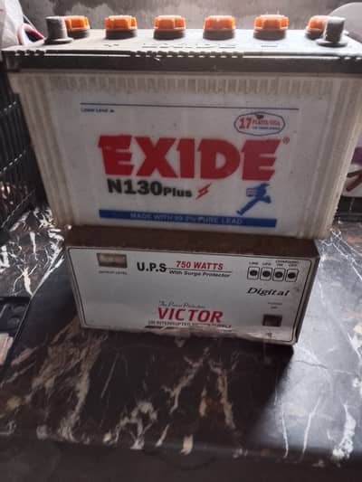 Victor 750 UPS +Exide N130 Plus 130Ah Battery GOOD WORKING CONDITION