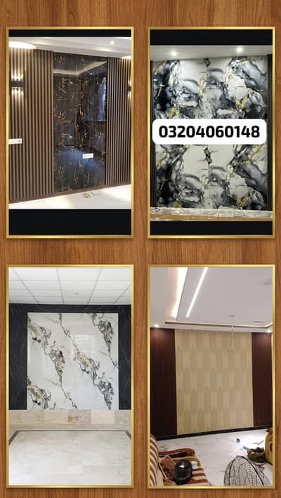 Pvc Media wall-Ps panel-fancy ceiling lights-Fluted panel-marble sheet