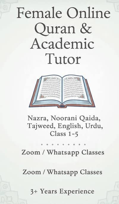 Female Online Quran & Academic Tutor - 3+ Years Experience