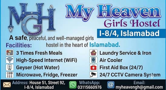 Bed Space Avalible in I-8/4 My Heaven Girls Hostel Isb