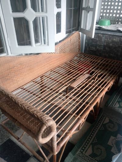 Cane sofa bed