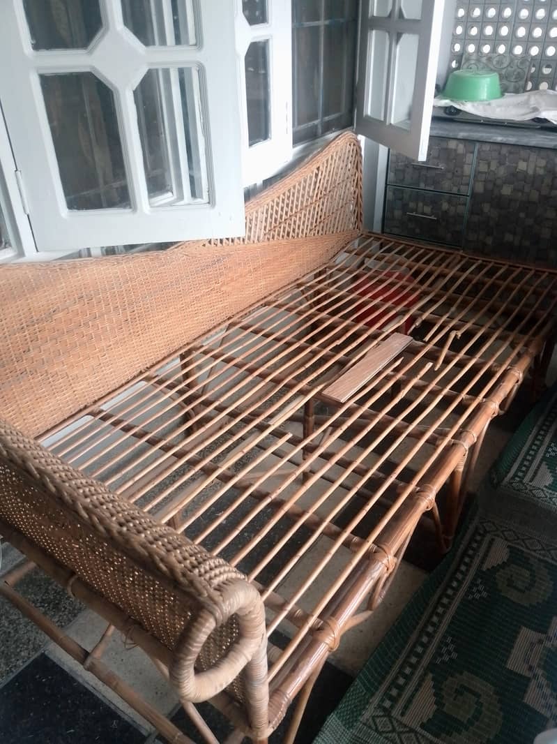 Cane sofa bed 2