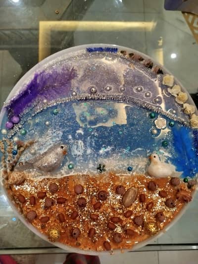 Beautiful 12-Inch Custom Resin Art Piece - Handmade