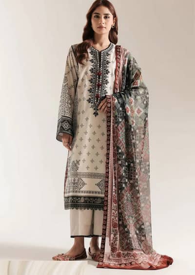 2Pcs Women's Unstitched Printed Suit