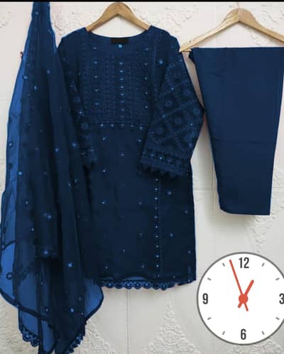 shirt heavy embroidery with pearls attached 3pc dree