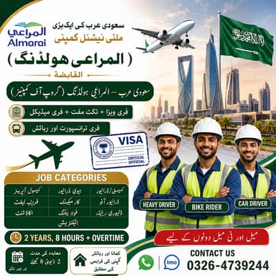 Vacancy in Saudi Arabia Company for Pakistanies, Urgent Jobs in Saudia