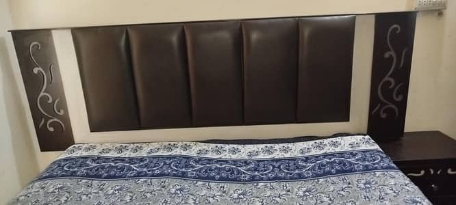 king size bed (without mattress)with two side tables or dressing table
