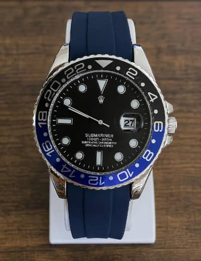 GMT design watch with rubber strap premium quality rubber
