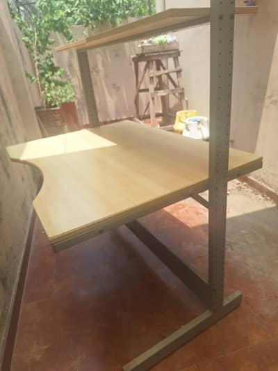 Ikea metal Study Table with double shelves