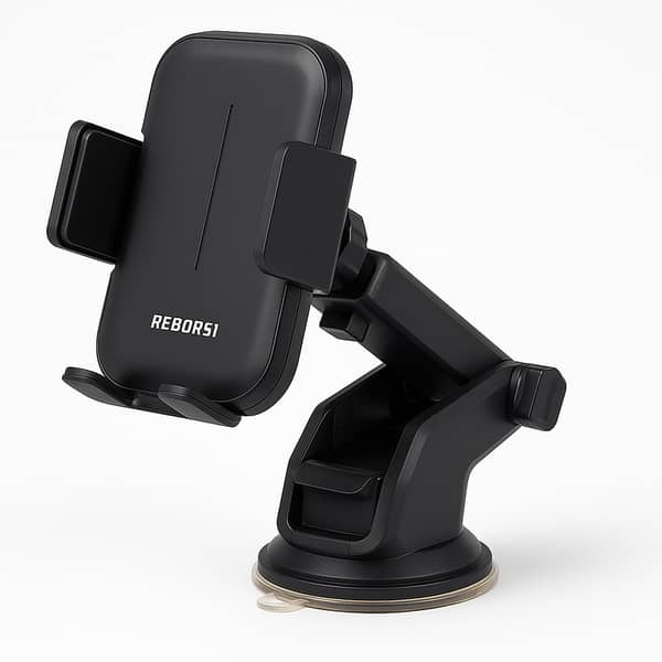 RECRSI RE-Z039 Car Phone Holder – 360° Adjustable Suction Mount for One-Hand Use