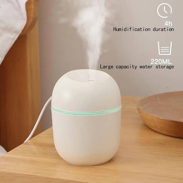 Smile Face USB Mini Humidifier with Night Light – Silent Cool Mist Diffuser for Home, Car & Office