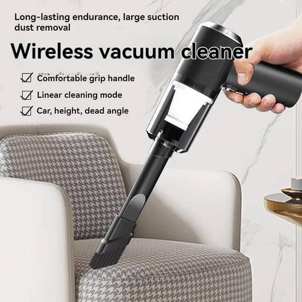Handheld Car Vacuum Cleaner - 3-in-1 Wireless Charging, High Power, Long Battery