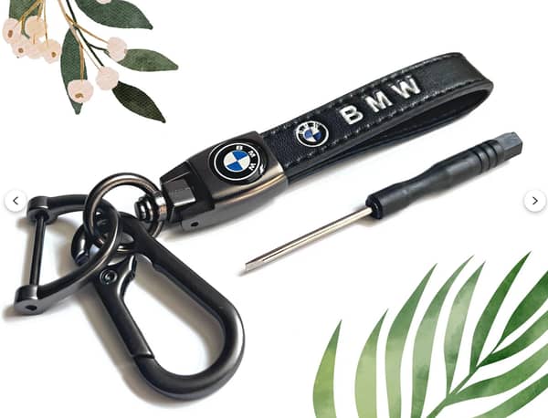 Genuine Leather BMW Car Keychain – Luxury Key Holder for Men and Women