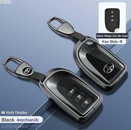 ZOBIG Aluminium Alloy + TPU Key Cover for Toyota Yaris Smart Key